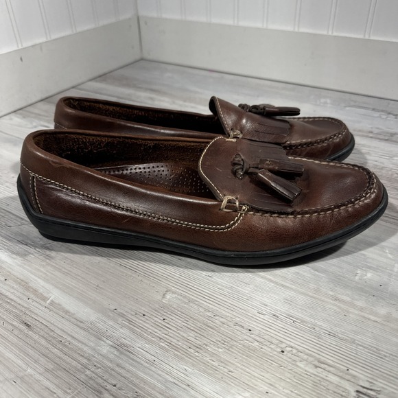 Cole Haan Country Mens Size 9.5 M Brown Leather Made in Mexico Slip On Shoes - Picture 1 of 13